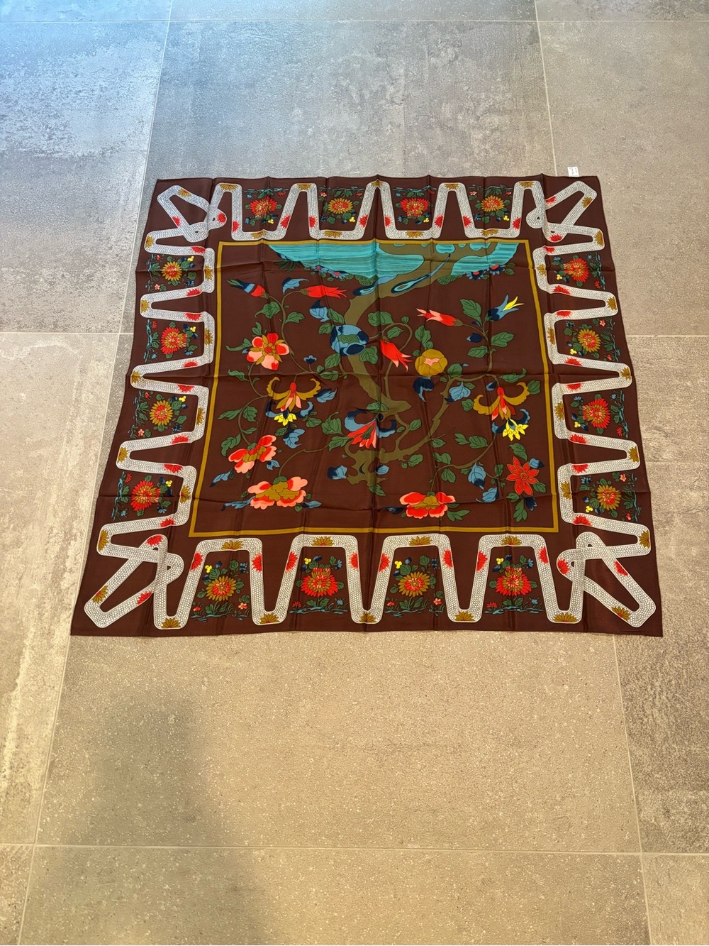 Floral Brown Silk Scarf  Metropolitan Museum of Art